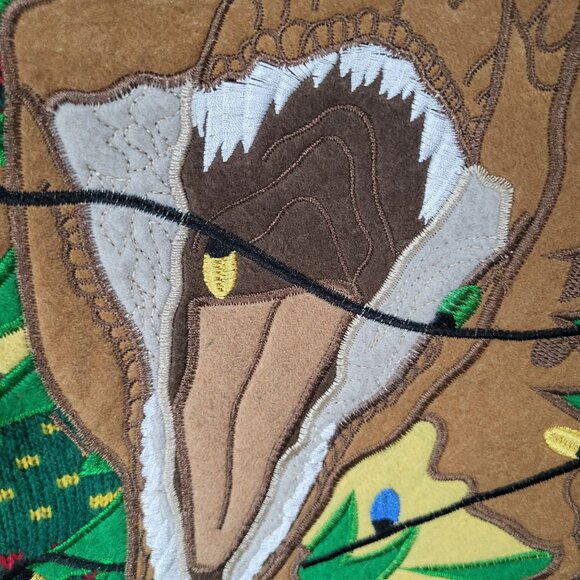 Ugly Christmas Sweater Adult SZ Medium Holiday Time Dinosaur T-Rex Funny - Picture 6 of 10